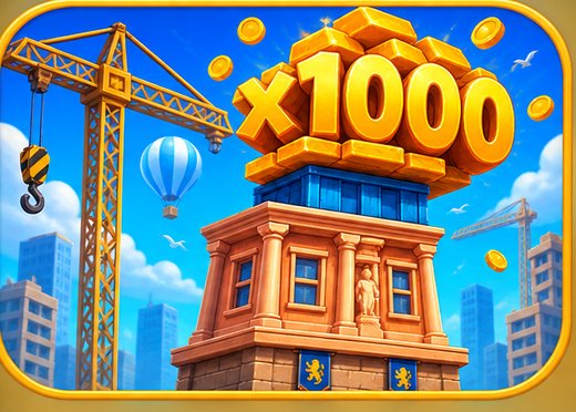 Multiplikator x1000 an der Spitze eines Tower Dash Turms